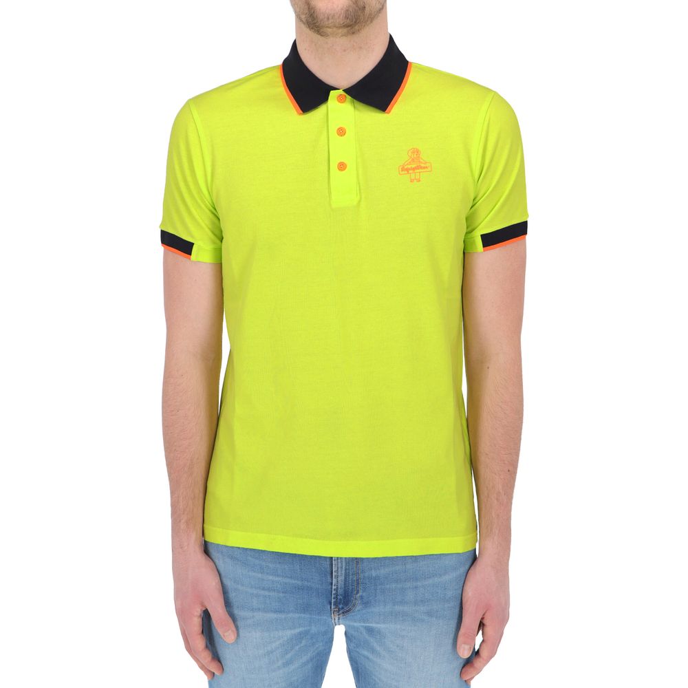 Refrigiwear Sunshine Yellow Cotton Polo with Contrast Accents Refrigiwear