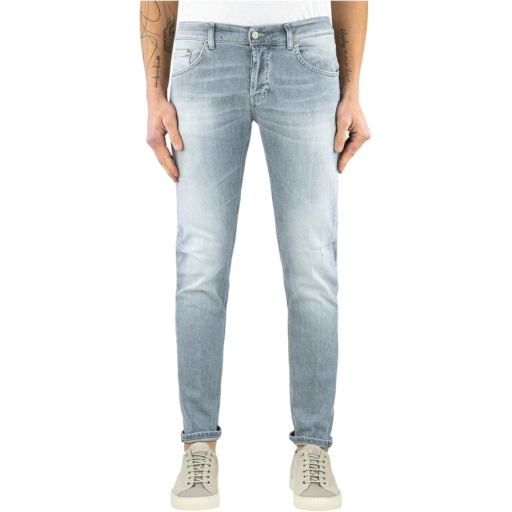 Dondup Sleek Gray Slim Fit Designer Jeans Dondup