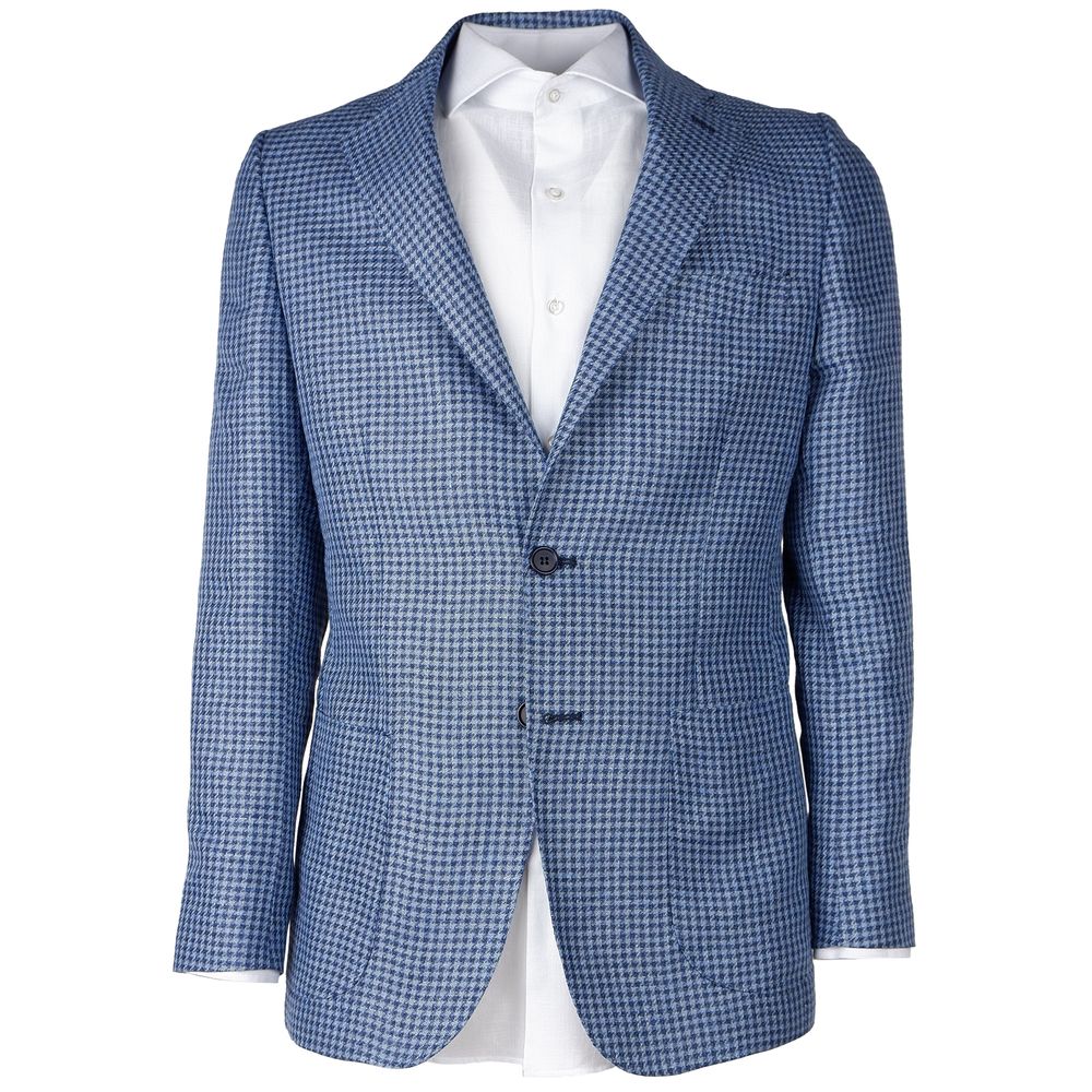 Made in Italy Blue Wool Vergine Blazer Made in Italy