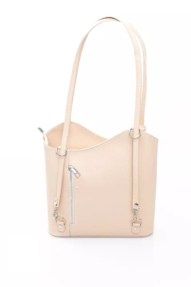 Baldinini Trend Chic Pink Leather Backpack for Sophisticated Style Baldinini Trend