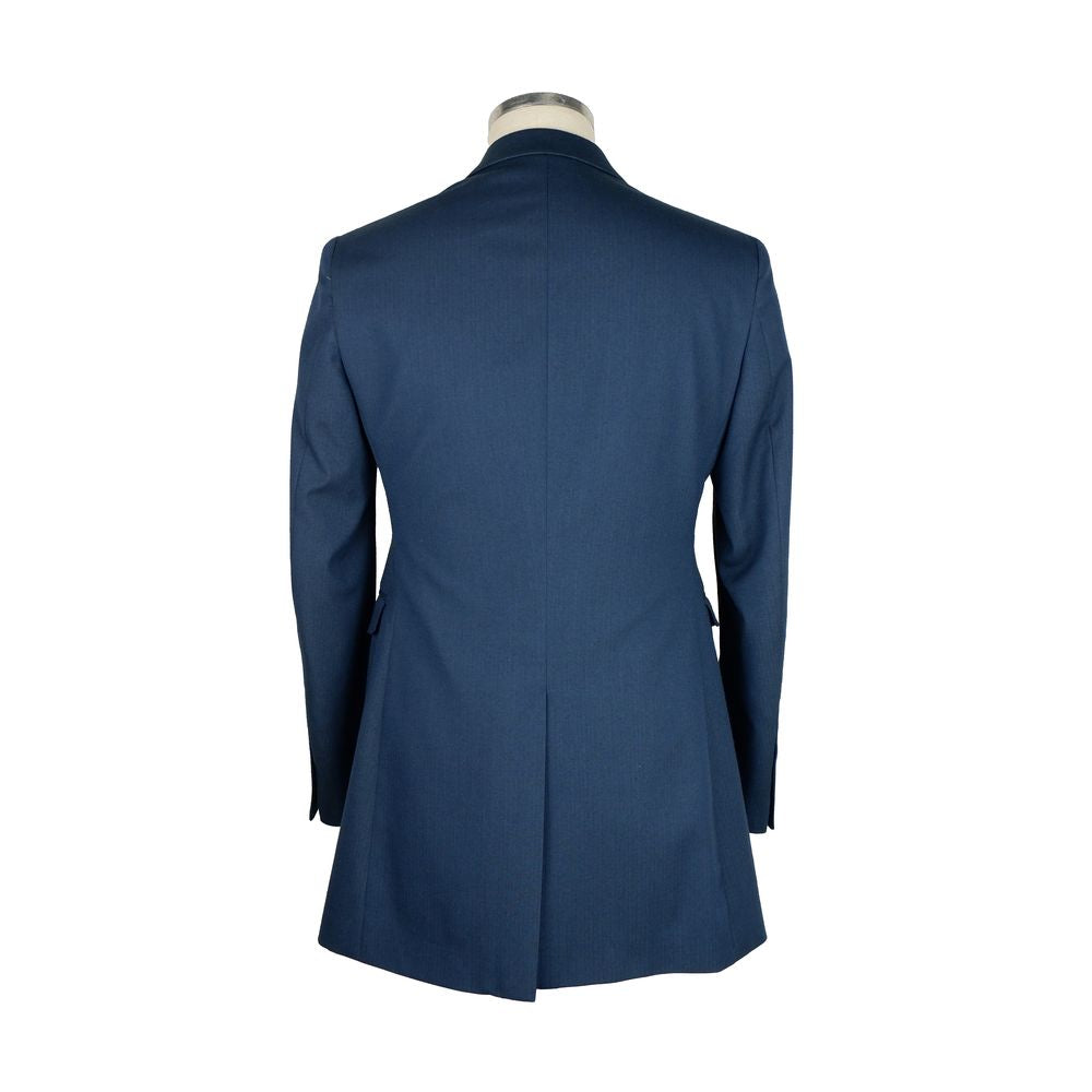 Emilio Romanelli Elegant Men's Blue Short Coat - Luxe & Glitz