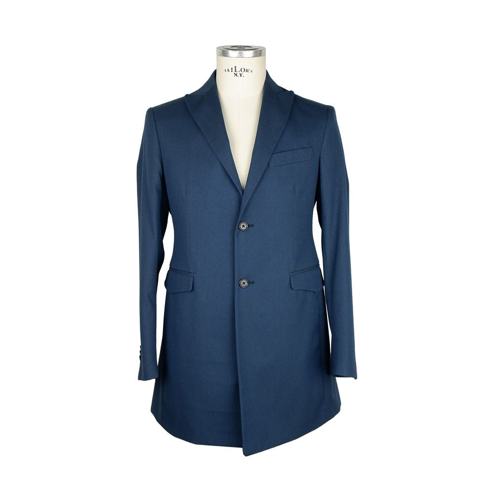 Emilio Romanelli Elegant Men's Blue Short Coat - Luxe & Glitz