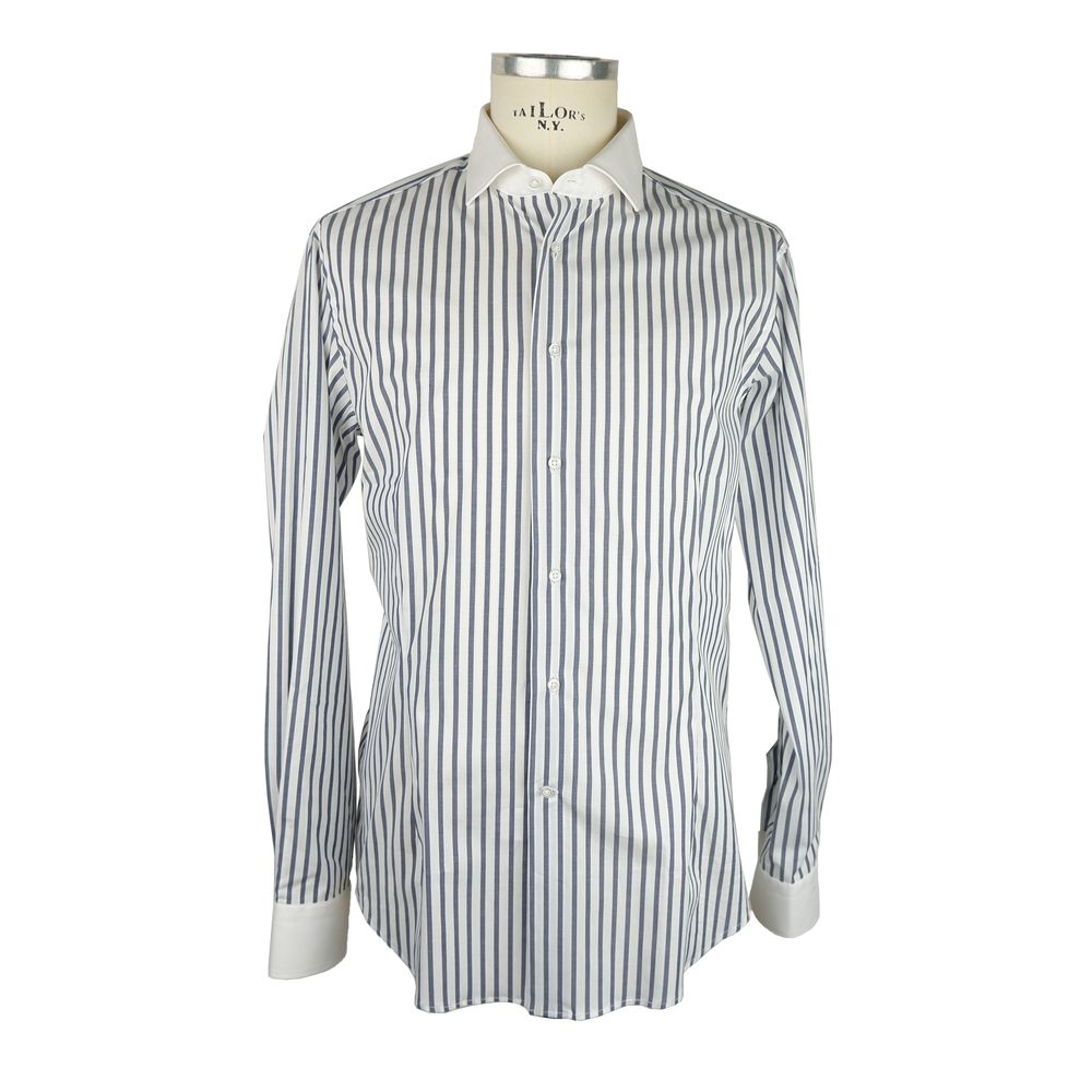 Made in Italy Elegant Striped Milano Cotton Shirt Made in Italy