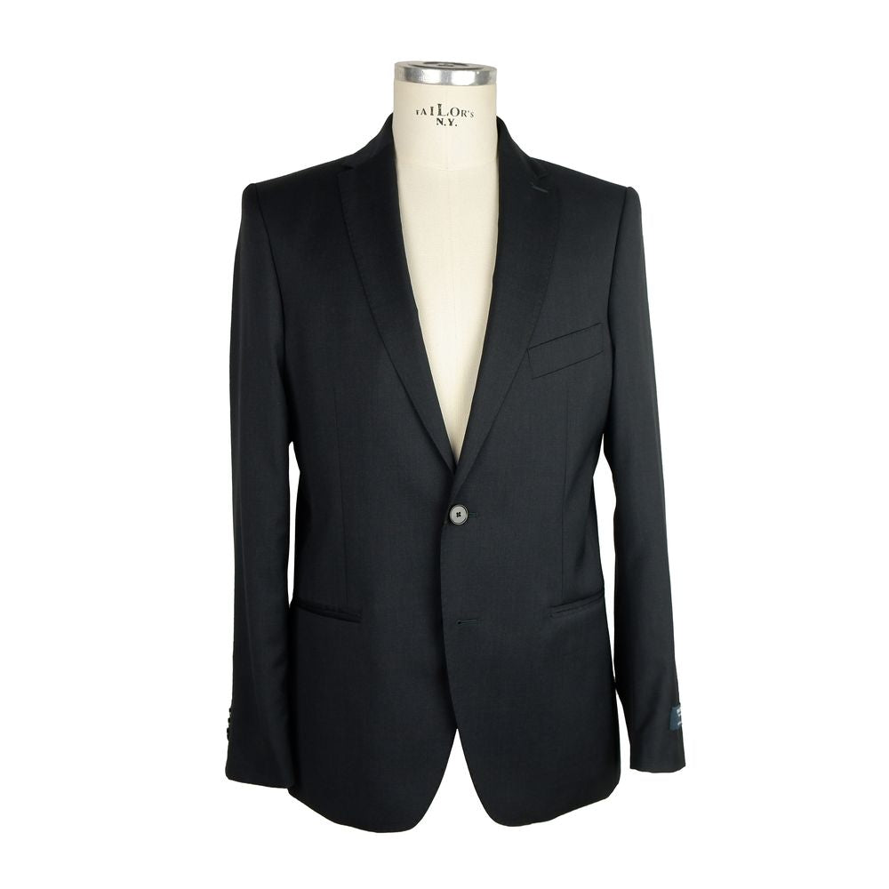 Made in Italy Elegant Milano Black Wool Suit Made in Italy