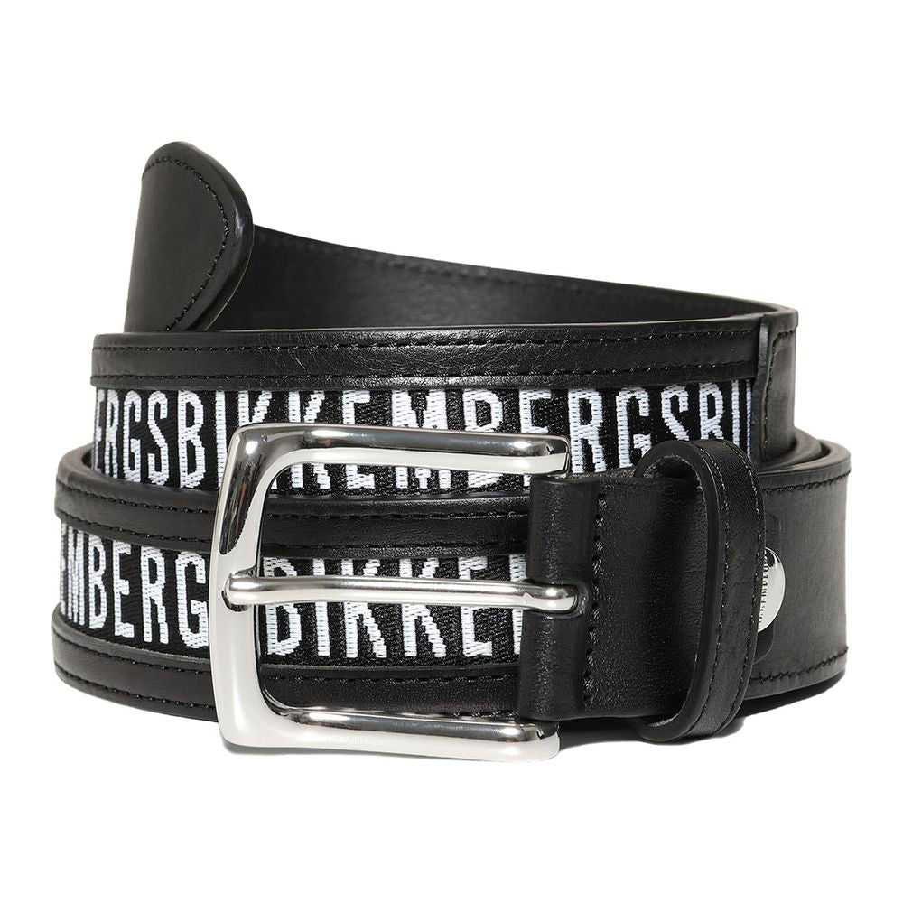 Bikkembergs Sleek Black Calfskin Leather Belt - Luxe & Glitz