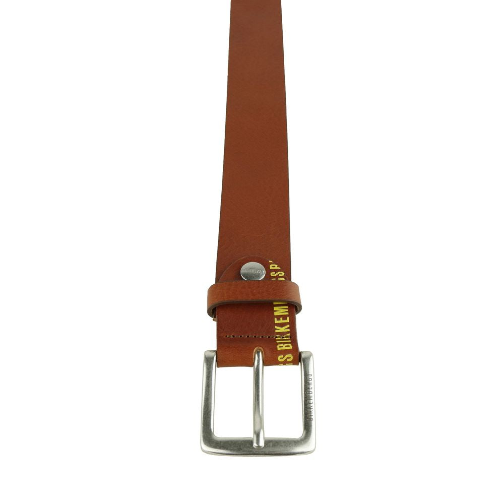 Bikkembergs Elegant Cognac Leather Belt for Men Bikkembergs