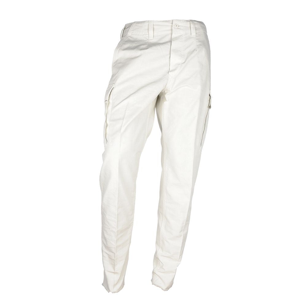 Don The Fuller Chic White Cotton Trousers for Men - Luxe & Glitz
