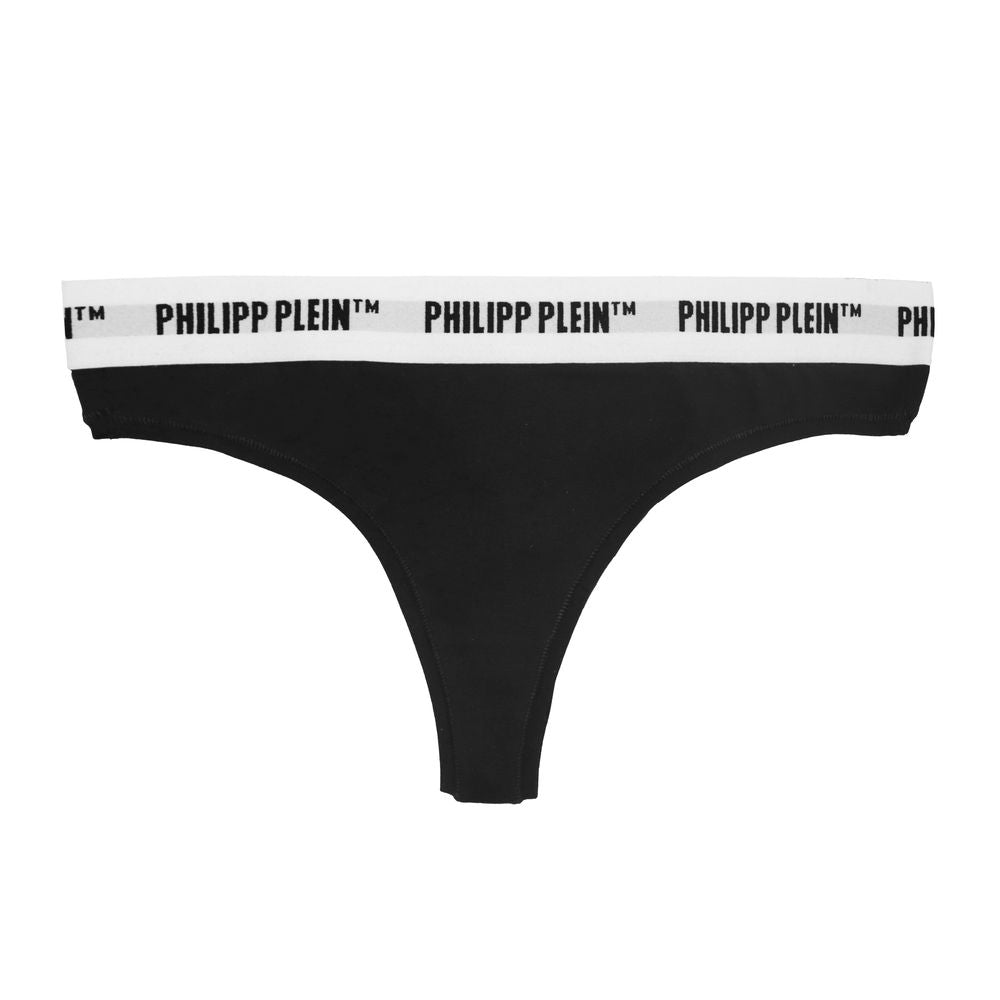 Philipp Plein Chic Black Logo Elastic Thongs Twin-Pack - Luxe & Glitz