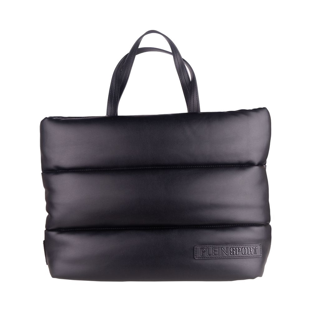 Plein Sport Elegant Black Padded Eco-Leather Shopper - Luxe & Glitz