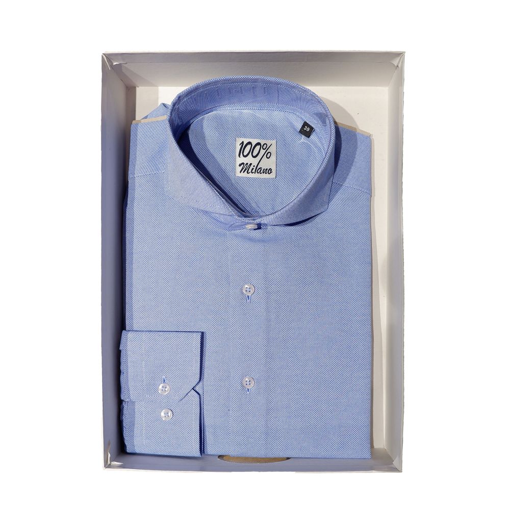 Made in Italy Elegant Light Blue Oxford Shirt - Luxe & Glitz