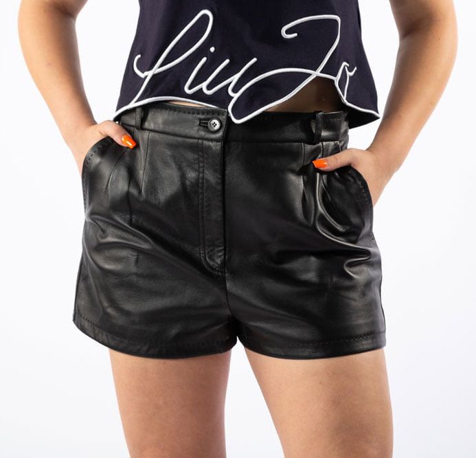 Dolce & Gabbana Chic Lambskin Leather Shorts in Black - Luxe & Glitz