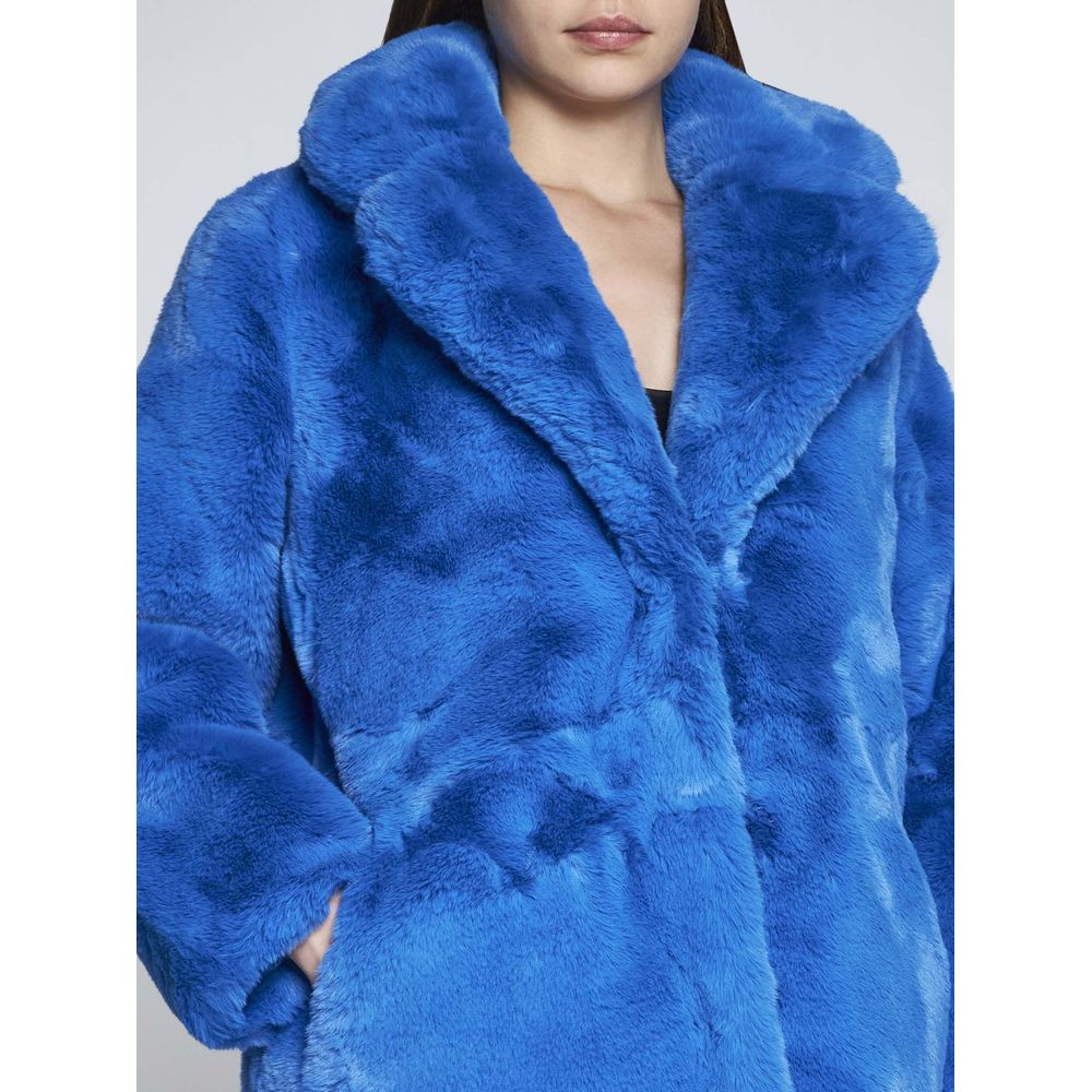 Apparis Chic Sapphire Eco-Fur Jacket – Unparalleled Warmth - Luxe & Glitz