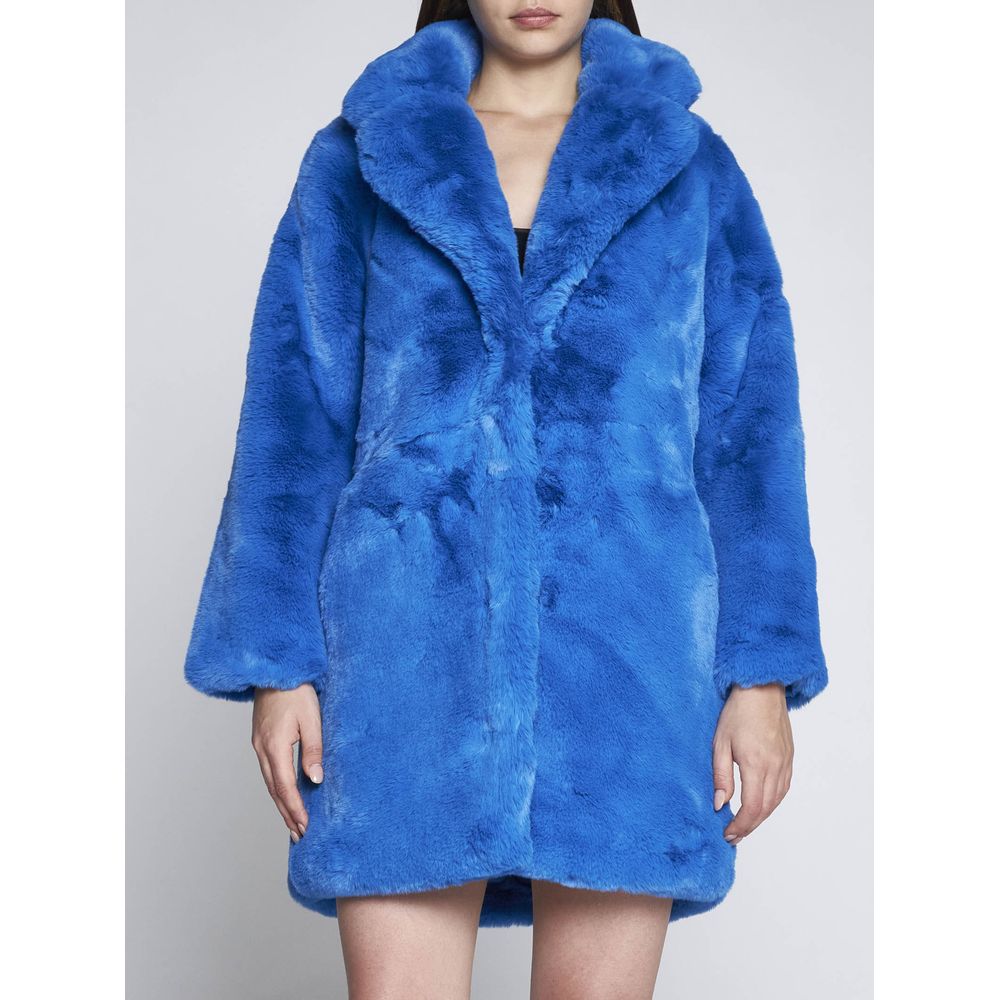 Apparis Chic Sapphire Eco-Fur Jacket – Unparalleled Warmth - Luxe & Glitz