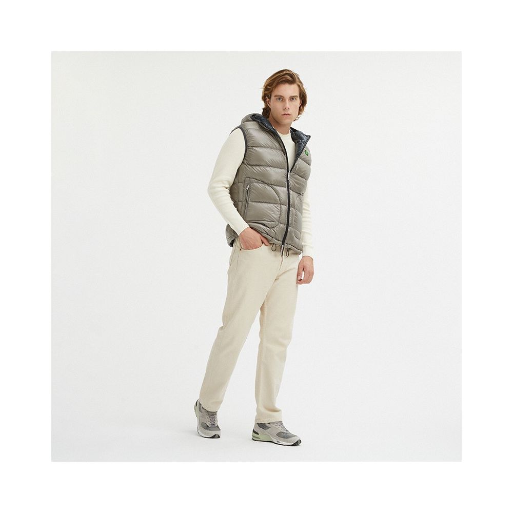 Centogrammi Reversible Goose Down Hooded Vest in Gray Centogrammi