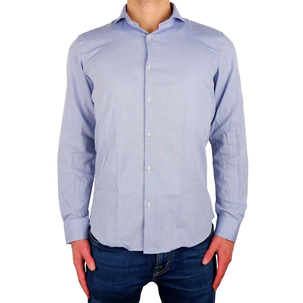 Made in Italy Elegant Milano Light Blue Oxford Shirt Made in Italy