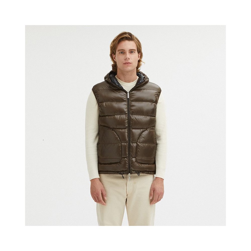 Centogrammi Reversible Hooded Duck Feather Vest Centogrammi