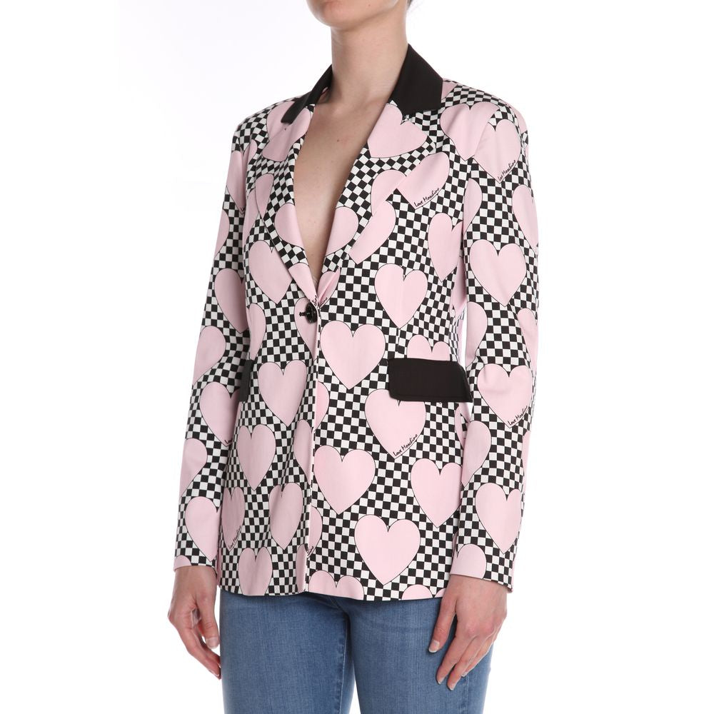 Love Moschino Chic Pink Jacket with Contrasting Details Love Moschino