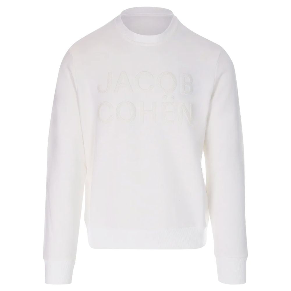 Jacob Cohen Elegant White Cotton Blend Sweatshirt - Luxe & Glitz