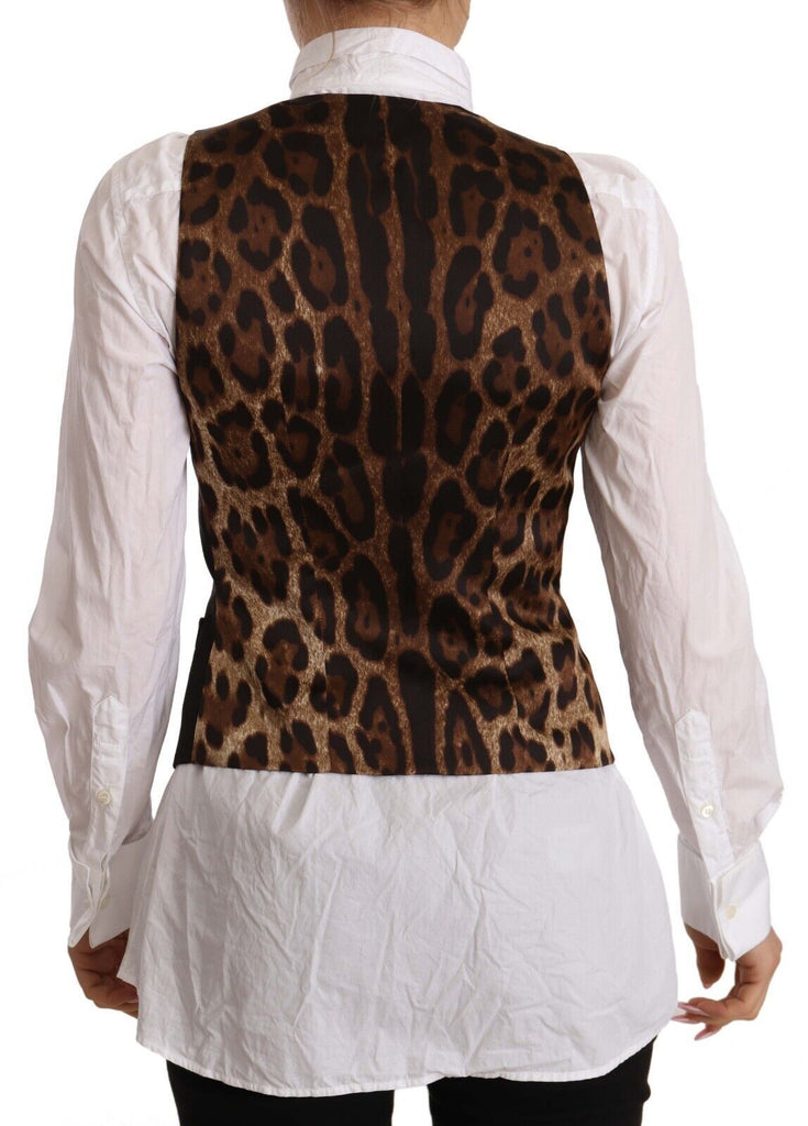 Dolce & Gabbana Elegant Black Buttoned Vest Top Dolce & Gabbana