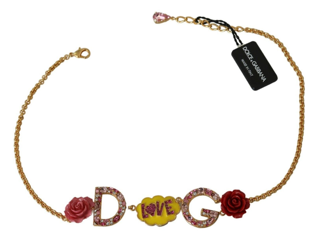 Dolce & Gabbana Gold Crystal Charm Statement Necklace Dolce & Gabbana