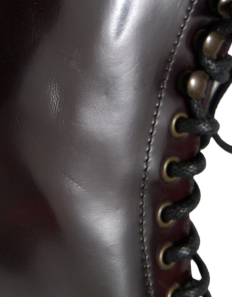 Dolce & Gabbana Chic Bi-Color Leather Mid Calf Boots Dolce & Gabbana