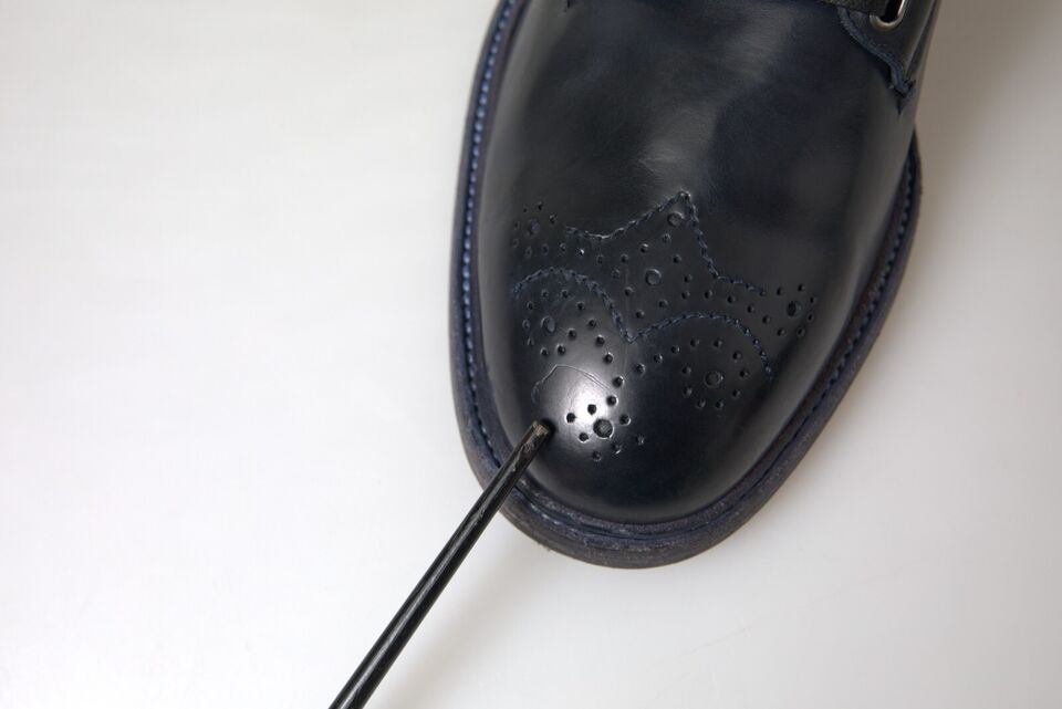 Dolce & Gabbana Navy Blue Leather Ankle Boots Dolce & Gabbana