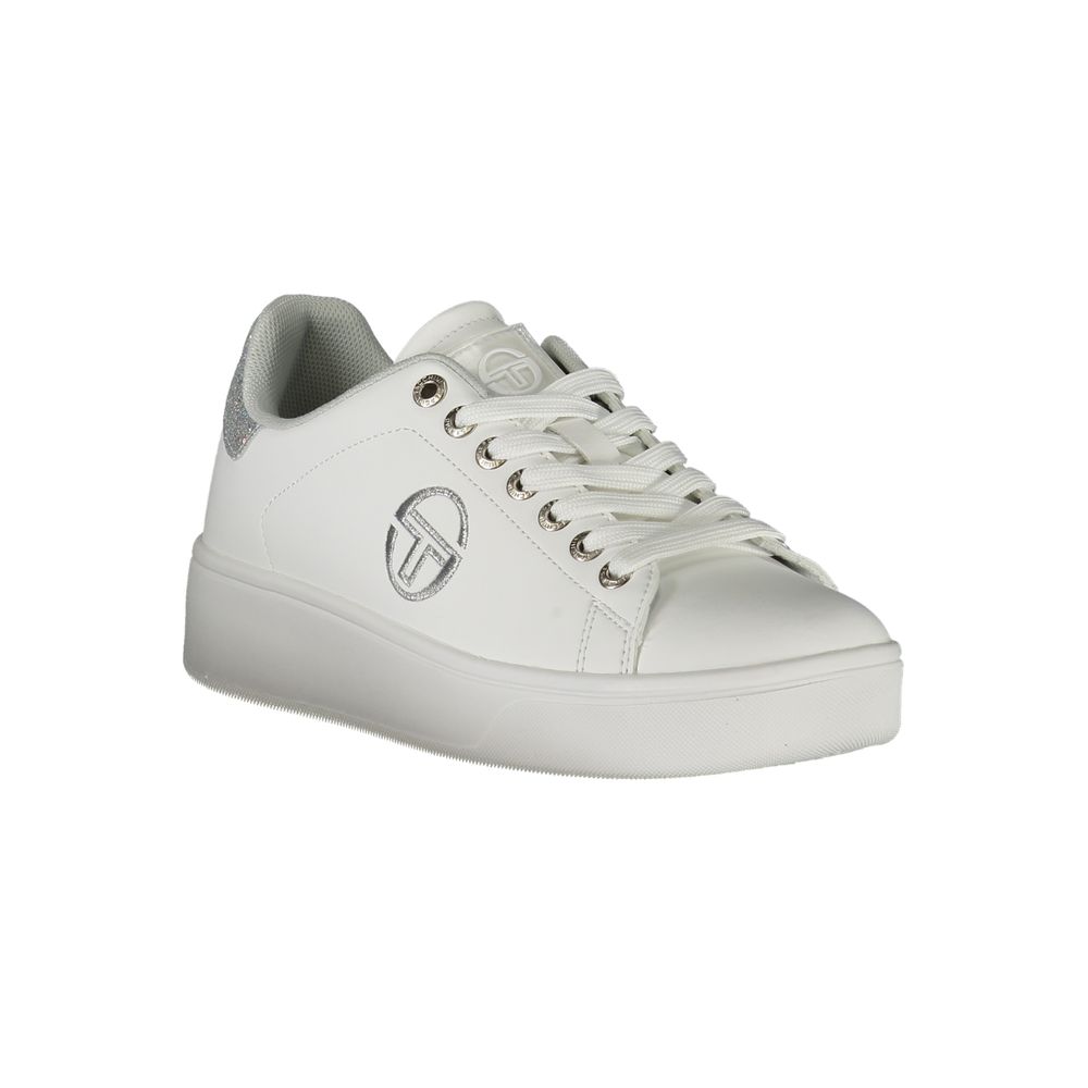 Sergio Tacchini Chic White Lace-up Sneakers with Contrast Details Sergio Tacchini