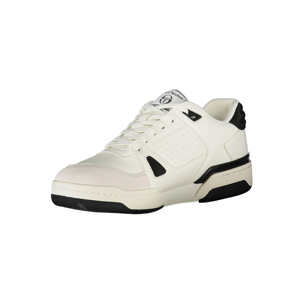Sergio Tacchini Sleek White Lace-up Sneakers with Contrast Details Sergio Tacchini