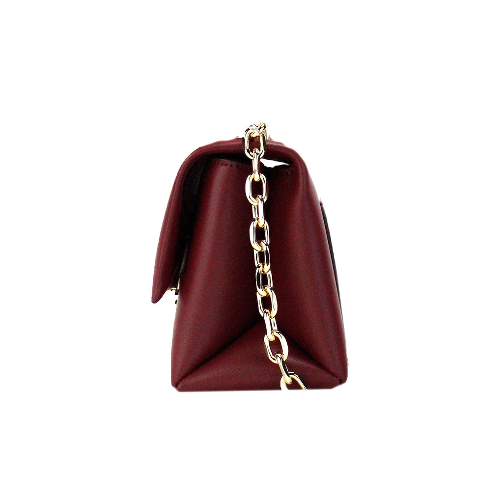 Michael Kors Cece Small Dark Cherry Vegan Leather Convertible Flap Crossbody Bag Michael Kors