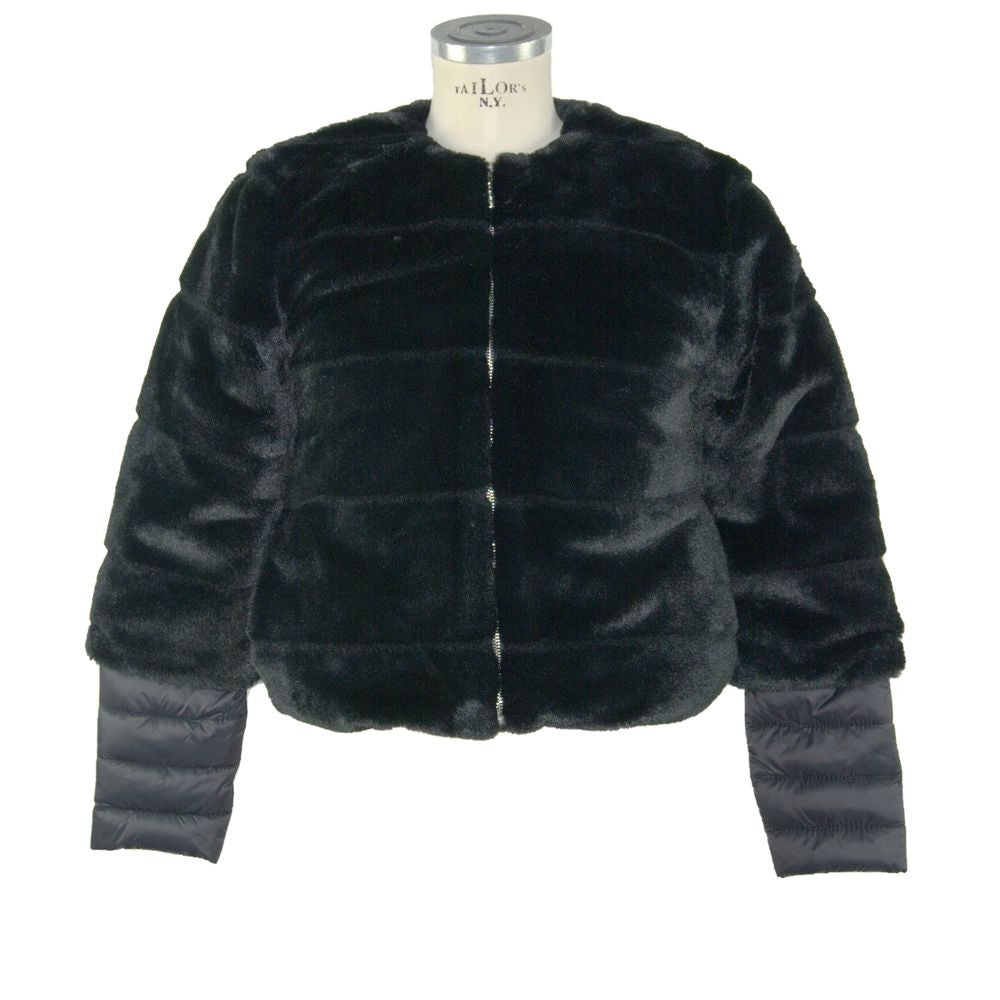 Maison Espin Elegant Black Faux Fur Outerwear - Luxe & Glitz