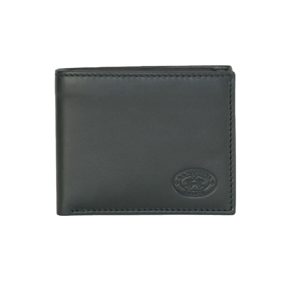 La Martina Elegant Black Leather Wallet La Martina