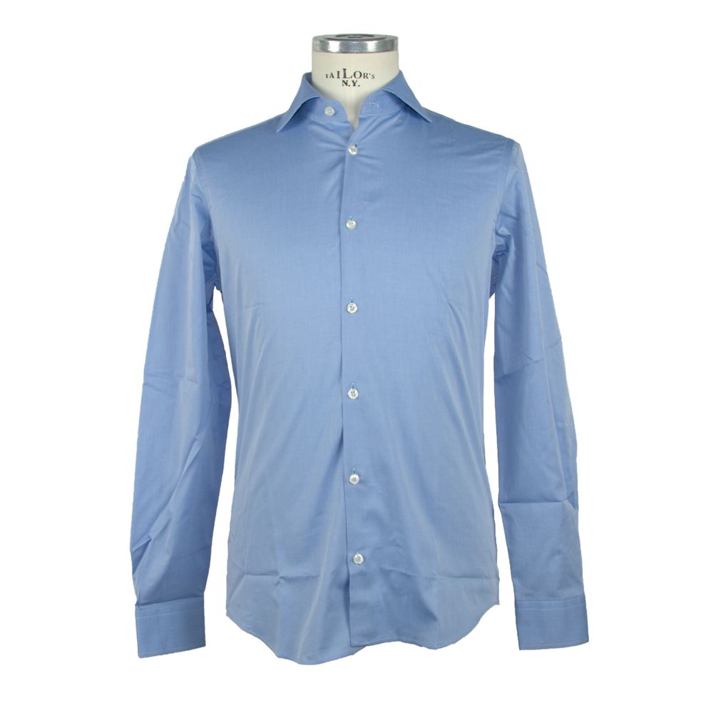 Made in Italy Elegance Unleashed Light Blue Cotton Shirt - Luxe & Glitz