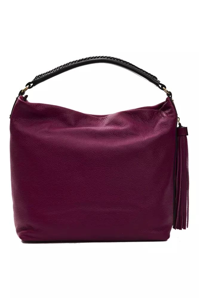 Pompei Donatella Elegant Burgundy Leather Shoulder Bag - Luxe & Glitz