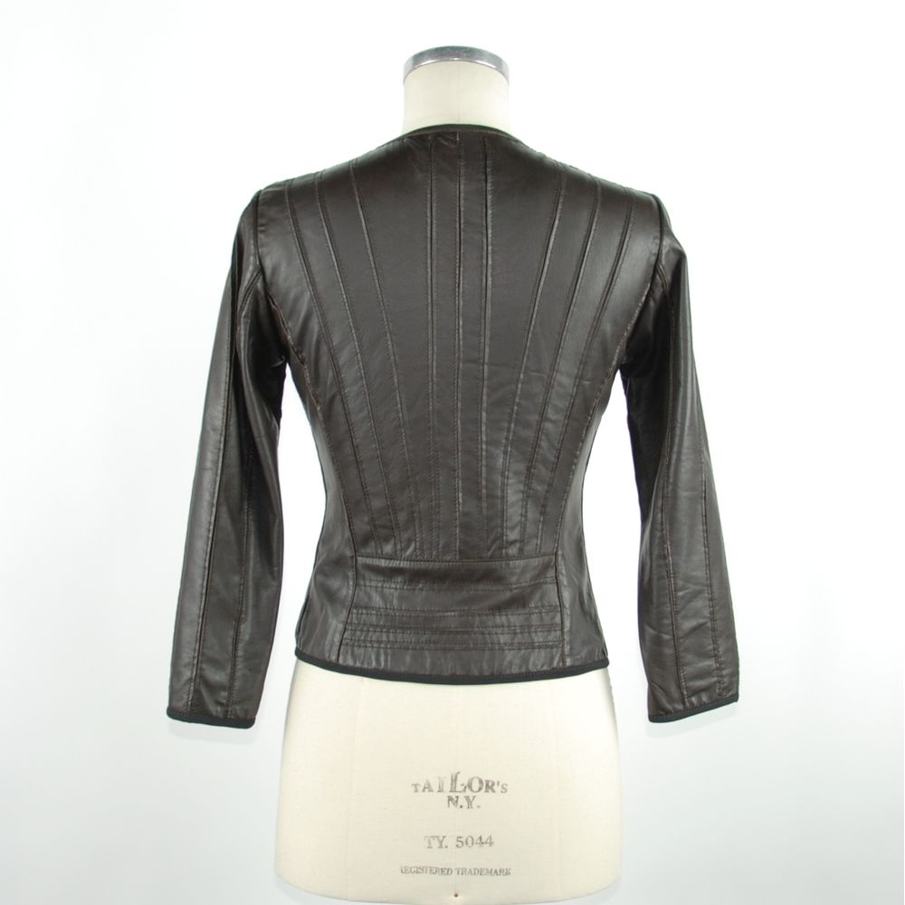 Emilio Romanelli Sleek Black Leather Jacket for Elegant Evenings Emilio Romanelli