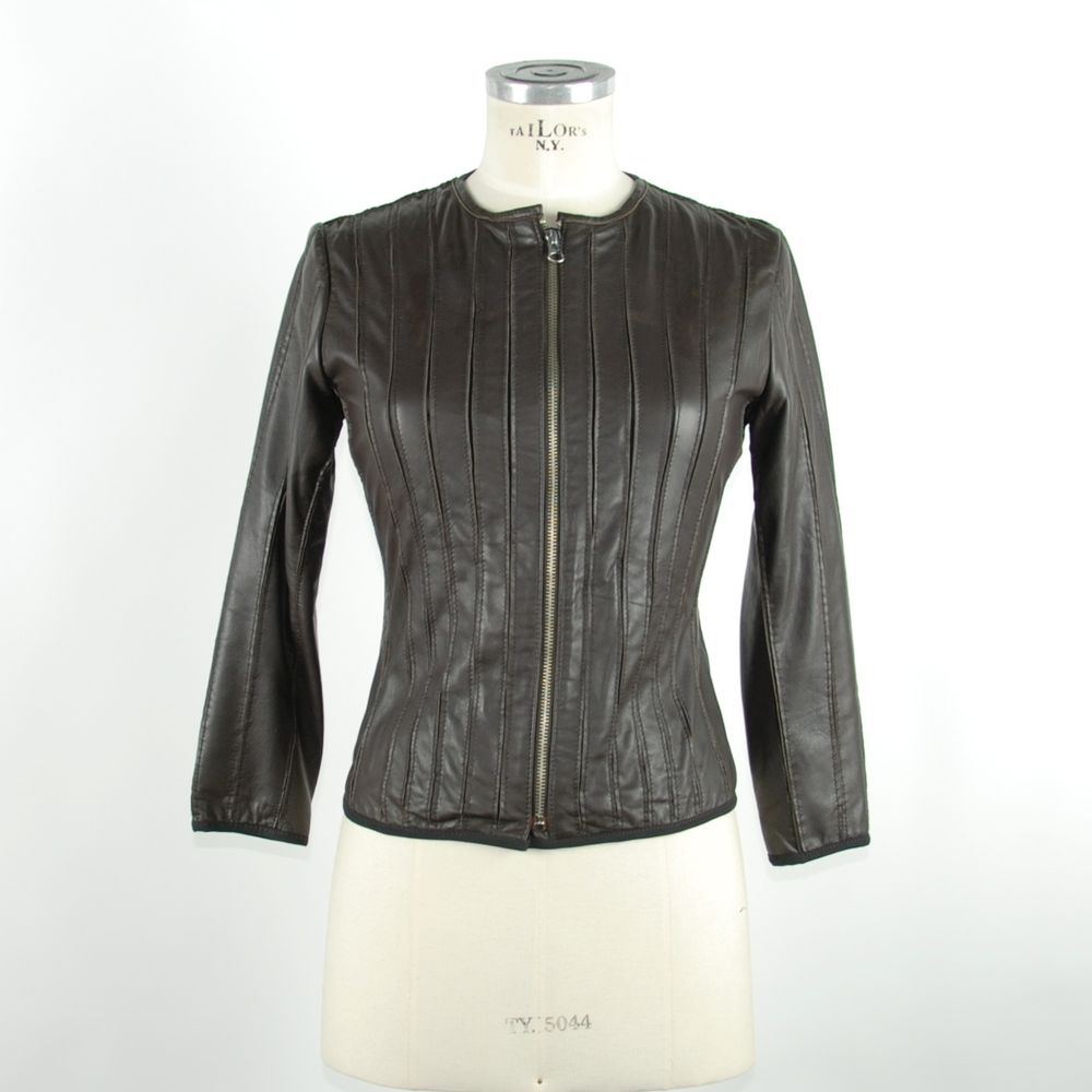 Emilio Romanelli Sleek Black Leather Jacket for Elegant Evenings Emilio Romanelli