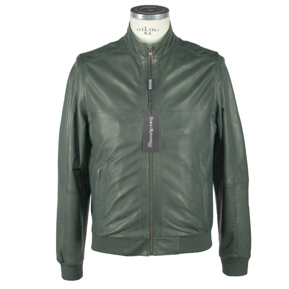 Emilio Romanelli Emerald Elegance Leather Jacket Emilio Romanelli