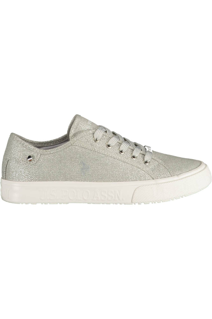 U.S. POLO ASSN. Silver Lace-up Sporty Sneakers for Modern Women U.S. POLO ASSN.