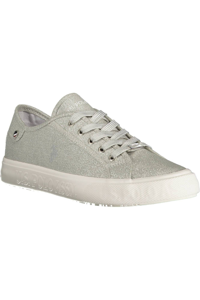 U.S. POLO ASSN. Silver Lace-up Sporty Sneakers for Modern Women U.S. POLO ASSN.