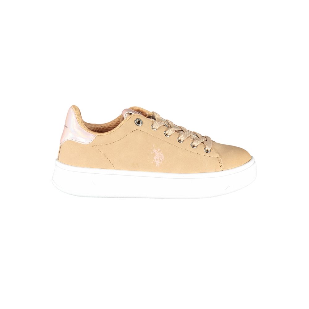 U.S. POLO ASSN. Chic Beige Lace-Up Sneakers with Contrast Detail U.S. POLO ASSN.