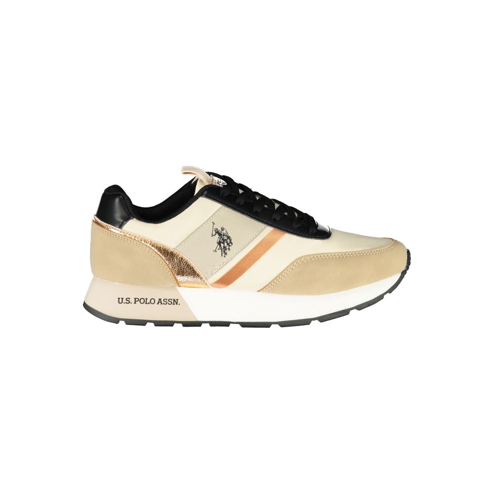 U.S. POLO ASSN. Chic Beige Lace-Up Sneakers with Sporty Flair U.S. POLO ASSN.