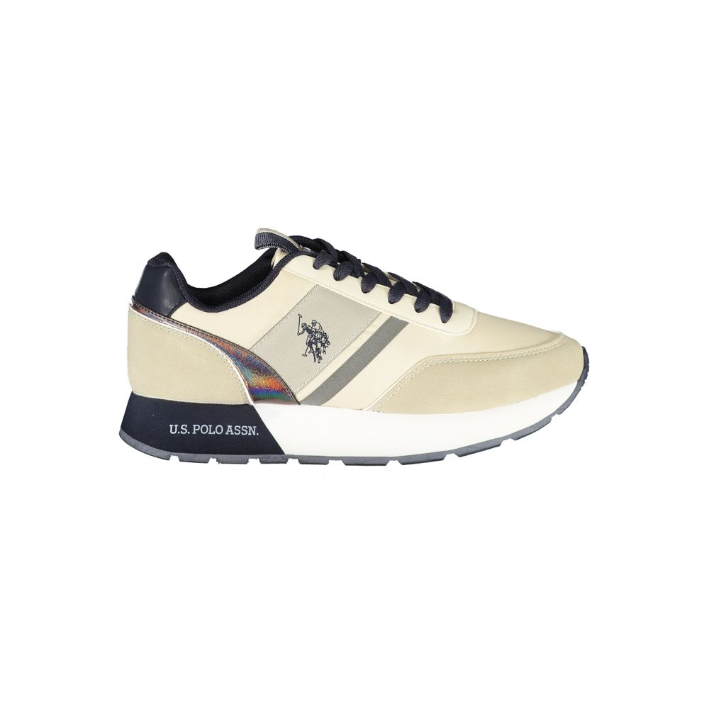 U.S. POLO ASSN. Elegant Beige Lace-Up Sneakers with Contrast Accents U.S. POLO ASSN.