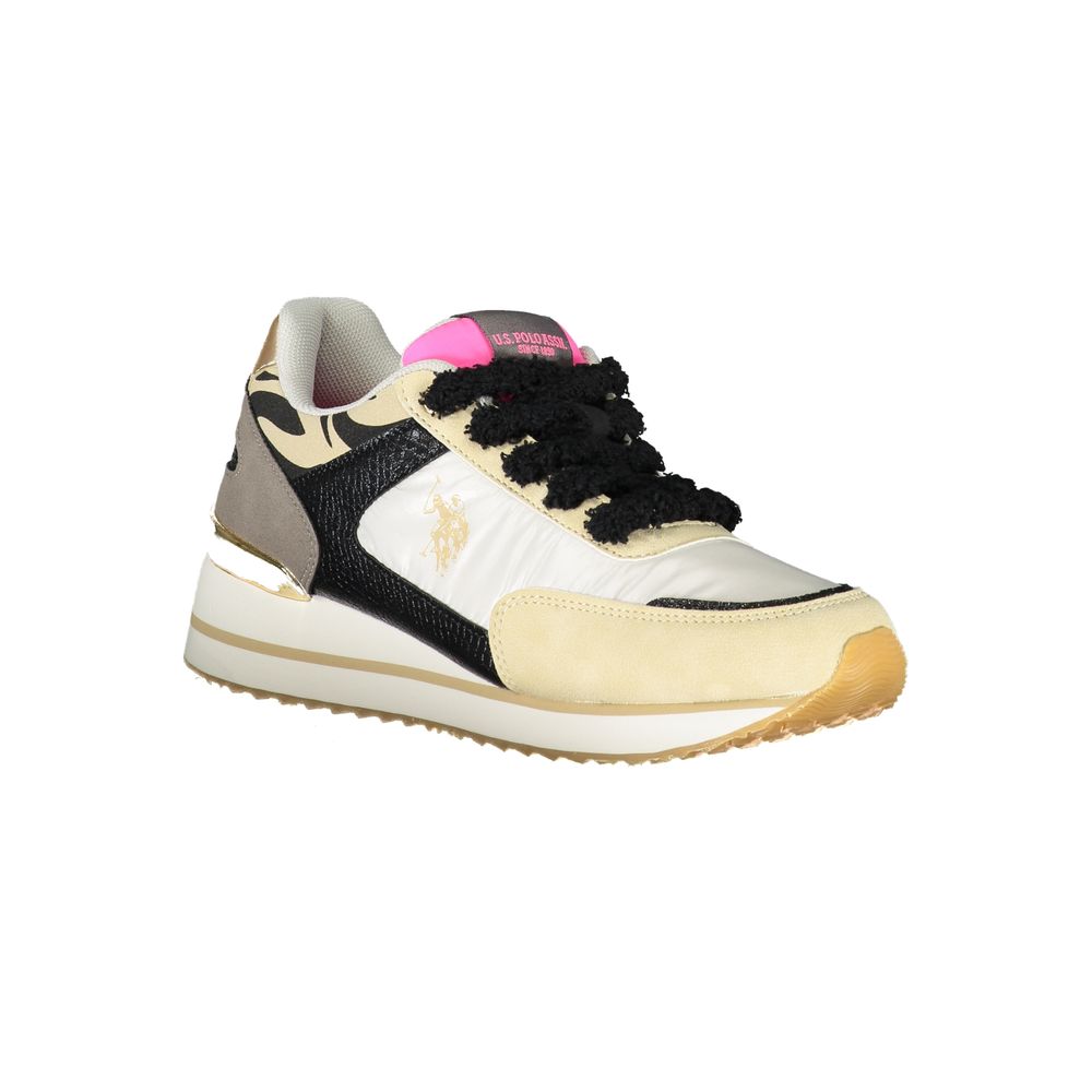U.S. POLO ASSN. Chic Beige Lace-Up Sneakers with Contrast Details U.S. POLO ASSN.