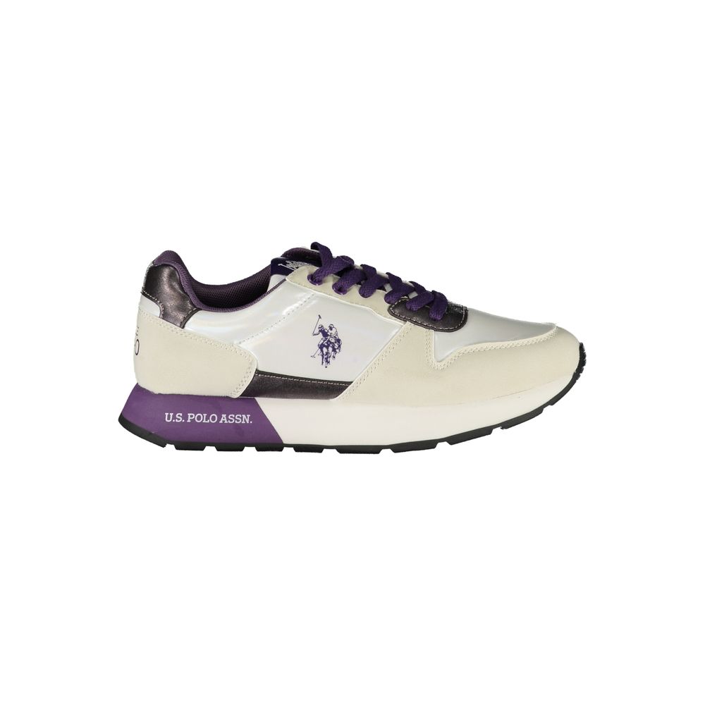 U.S. POLO ASSN. Chic White Lace-Up Sneakers with Sporty Elegance U.S. POLO ASSN.