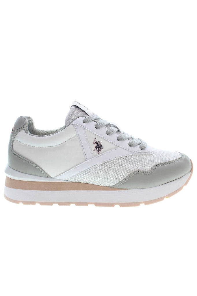 U.S. POLO ASSN. Chic White Lace-Up Sneakers with Logo Detail U.S. POLO ASSN.