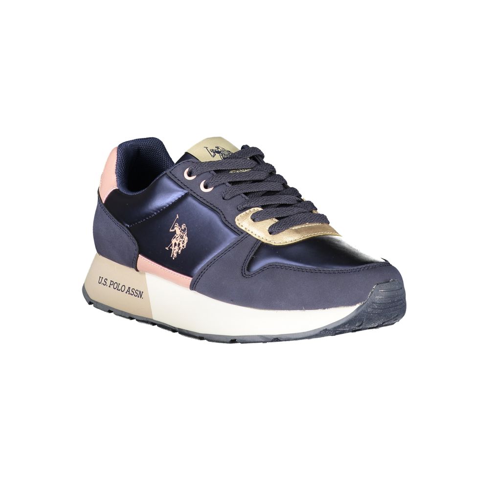 U.S. POLO ASSN. Chic Blue Lace-Up Sneakers with Contrast Details U.S. POLO ASSN.