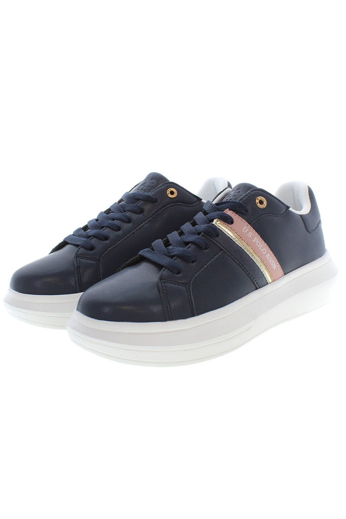 U.S. POLO ASSN. Chic Blue Lace-Up Sneakers with Logo Detail U.S. POLO ASSN.