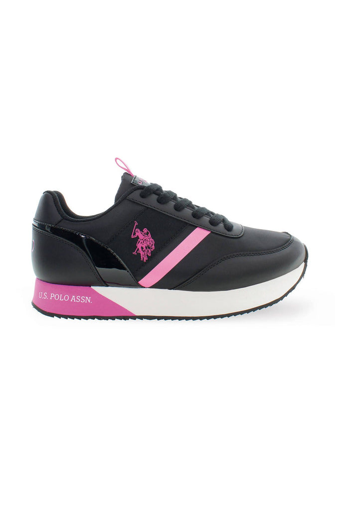 U.S. POLO ASSN. Chic Black Lace-up Sneakers with Logo Detail U.S. POLO ASSN.