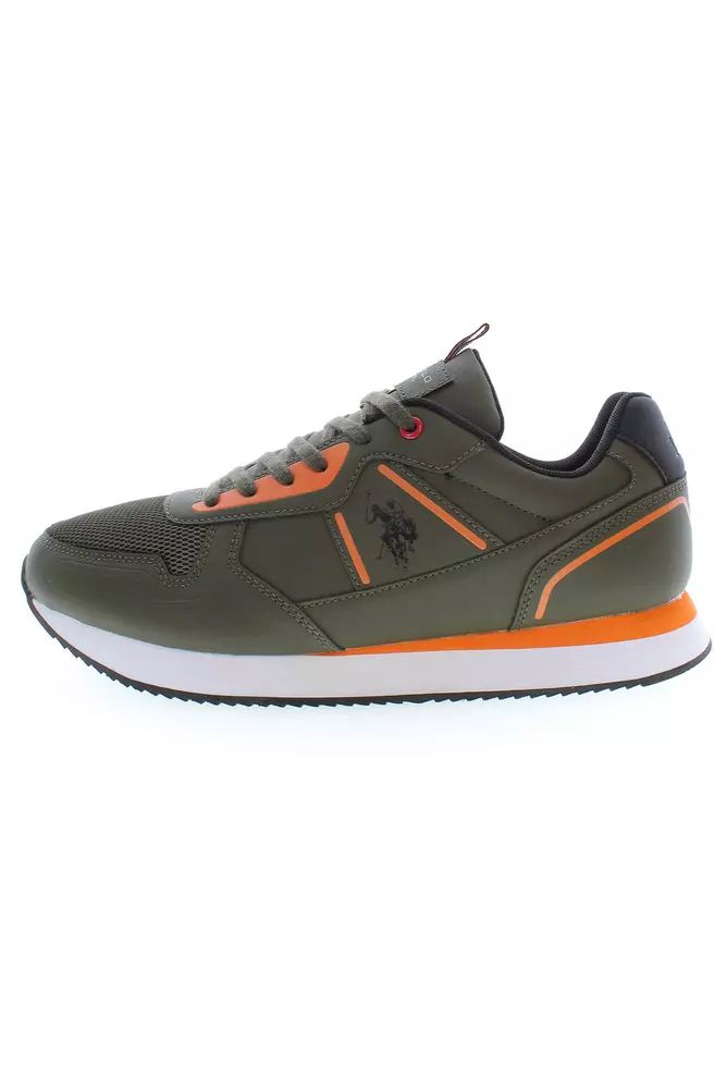U.S. POLO ASSN. Green Lace-Up Sneakers with Contrasting Details U.S. POLO ASSN.