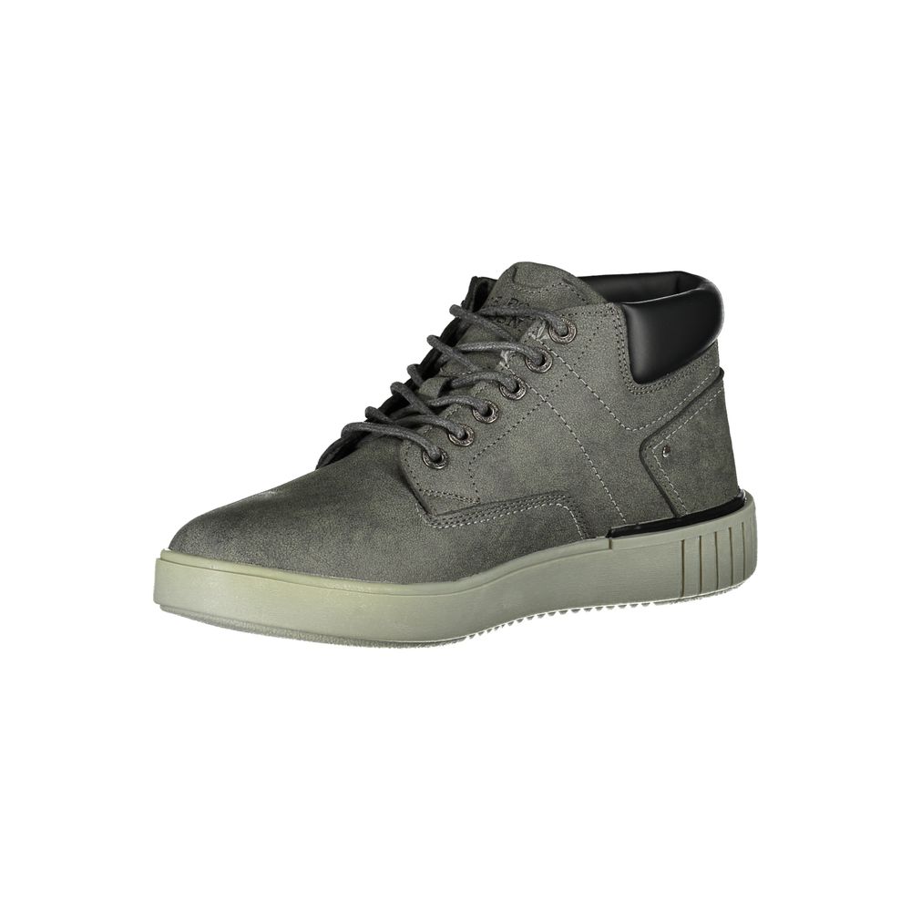 U.S. POLO ASSN. Elegant Gray Lace-Up Boots with Contrast Details U.S. POLO ASSN.