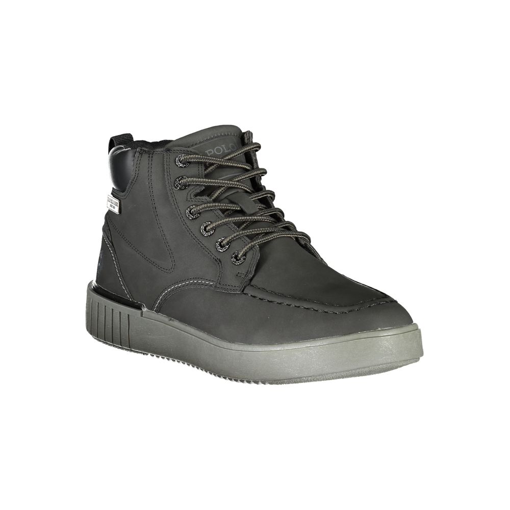 U.S. POLO ASSN. Chic Black Lace-Up Boots with Contrast Details U.S. POLO ASSN.